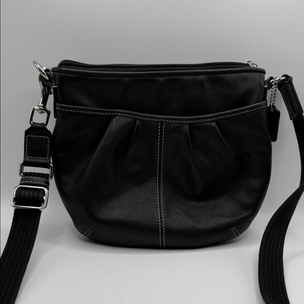 Coach SoHo Black Pleated Leather Crossbody Bag - Picture 2 of 7
